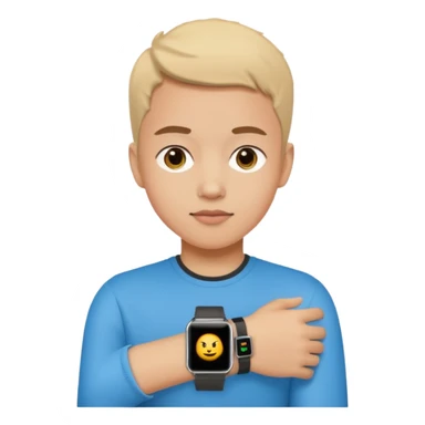 Young person wearing a smartwatch sticker