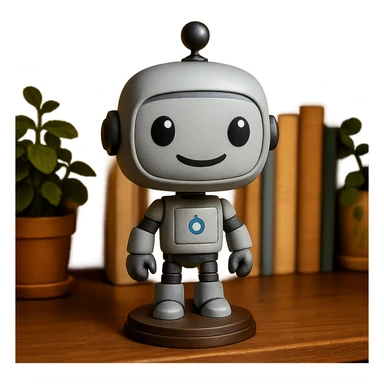 friendly bobblehead style robot sticker