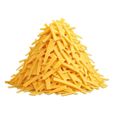Pile of shredded yellow cheese sticker