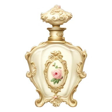 Vintage rococo perfume pale white sticker