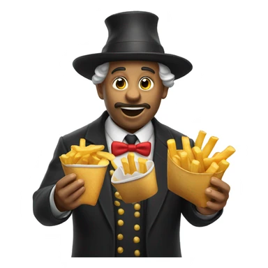 Un magicien qui mange des frites sticker