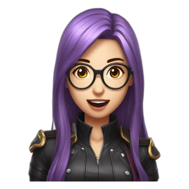 Katarina show tongue glasses sfw sticker