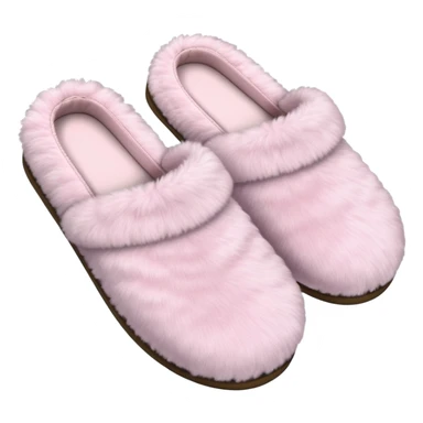 Powder pink fluffy slippers sticker