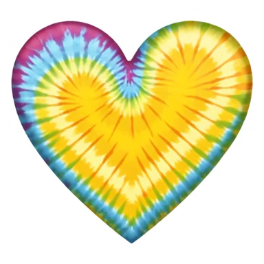 yellow heart with a tie-dye pattern sticker