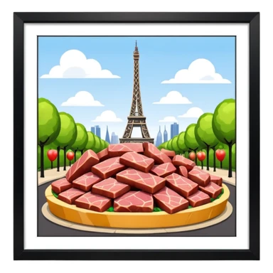  paris art city SPAM meat sculpture arty landscape  sticker