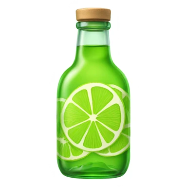 Vibrant lime slices still on glass bottle sticker