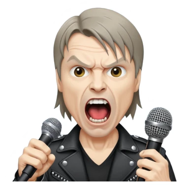 bruce dickinson, metal musician, screaming with mirophone sticker