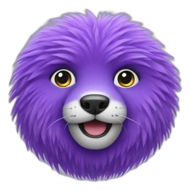 round purple animal with fur sticker