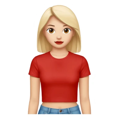 red crop t-shirt sticker