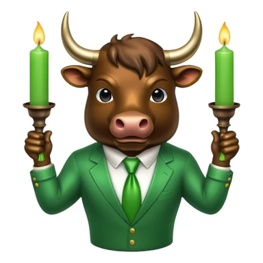 Wallstreet bull with green candles up it  sticker