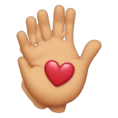 love emoji with hand sticker