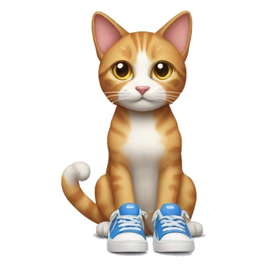 cat wearing sneakers on all four paws sticker