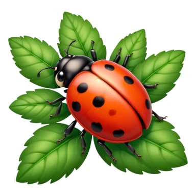 ladybird on flower sticker