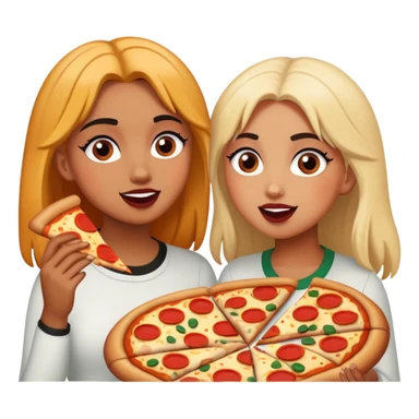 Lily and zari getting pizza sticker