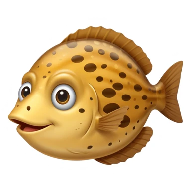 Flounder fish saying hi sticker