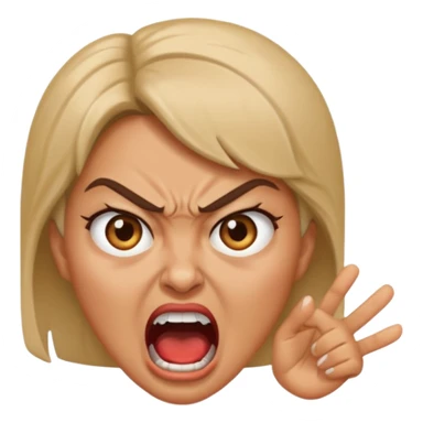 angry shouting woman sticker