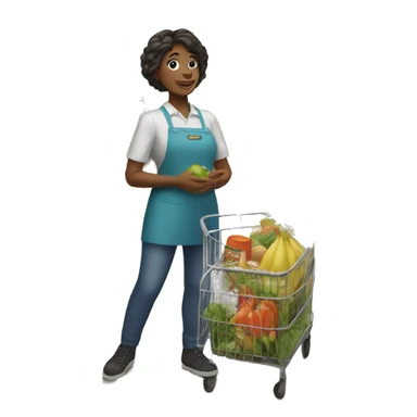 groceries woman sticker