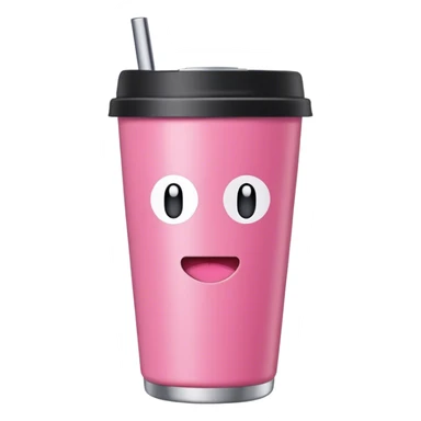 Pink Stanley tumbler with lid sticker