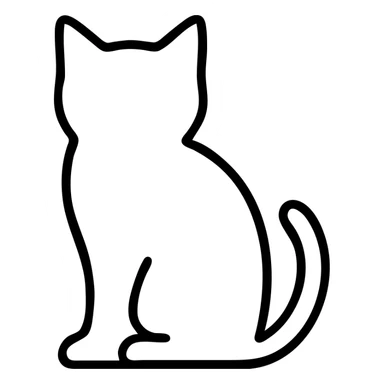 outlined cat icon with no fill sticker
