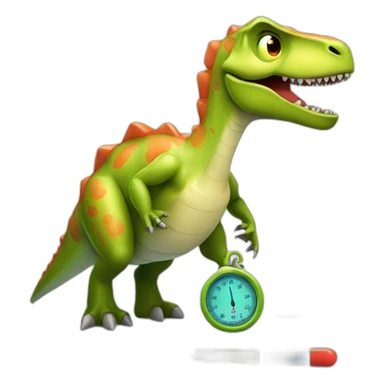 sick dinosaur with thermometer sticker
