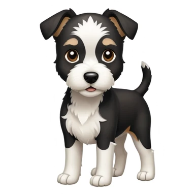 Black and white terrier dog full body sticker
