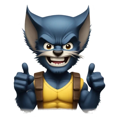 Wolverine with thumbs up sticker