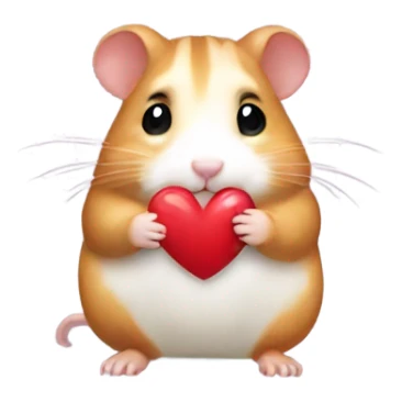 A hamster with a heart sticker