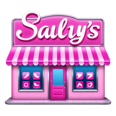 pink sally's beauty store in big letters sticker