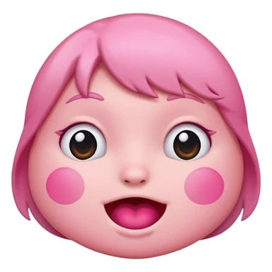 pink lol face, expressive, playful sticker