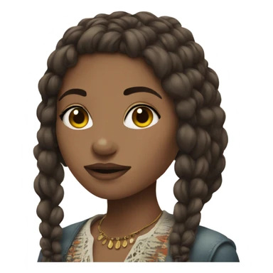 Brunette boho girl with face piercings sticker