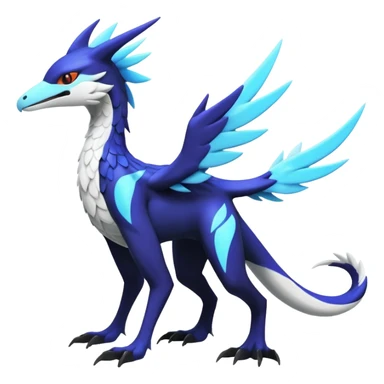 Colorful scaly flurry black dark shiny bioluminescent translucent luminescent neon pastel bright pale Latias-Sergal-Vernid-Silvally-Renamon-Zeraora-Bastet-Fakémon-hybrid-fusion-creature, full body sticker