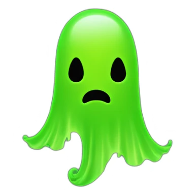 neon green ghost with pointed tail sticker