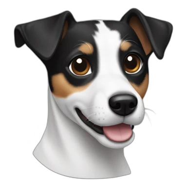 Jack russel black and white sticker