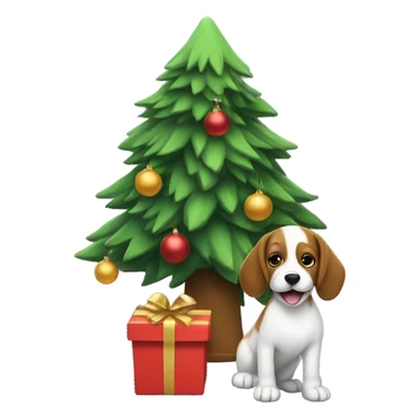 christmas tree with a dog sticker