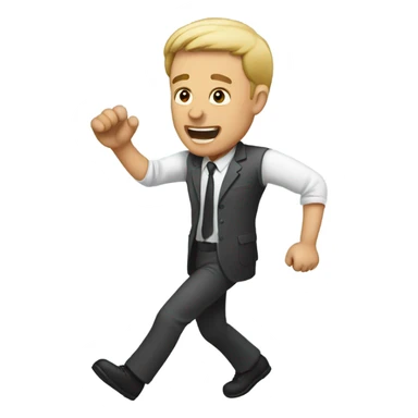 man with exiting sticker