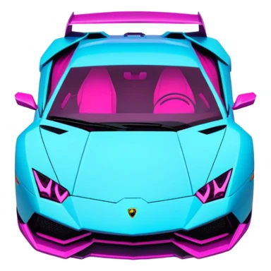 neon Lamborghini with cyber punk sticker