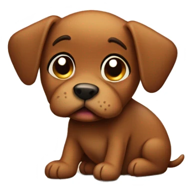 Sad brown puppy farting sticker