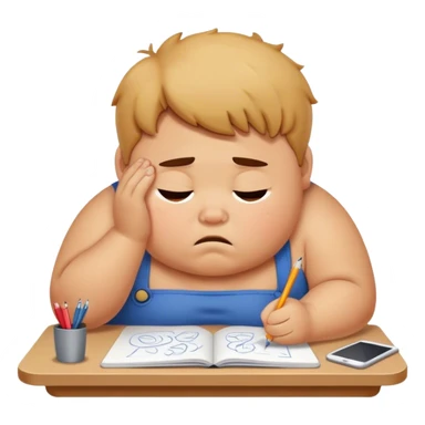 Fat boy doodle stress hard work  sticker