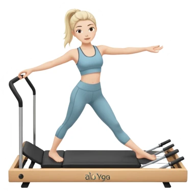 pilates reformer girl with alo clothes  sticker