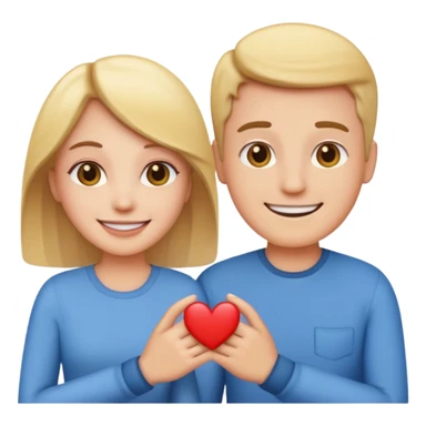 white couple falling in love, emoji sticker