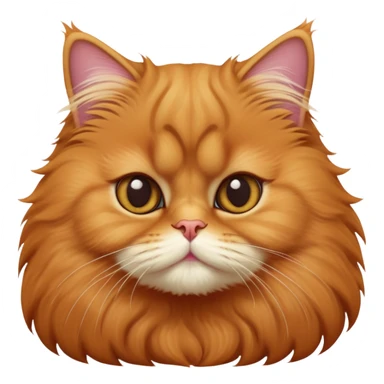 cinematic-adorable-big-eyed-fluffy-solid ginger-persian-cat-portrait-emoji,-head-tilted-playfully-with-a-sweet-expression,-fluffy-solid ginger-fur,-simplified-yet-irresistibly-cute-features-with-large,-expression, no white fur sticker