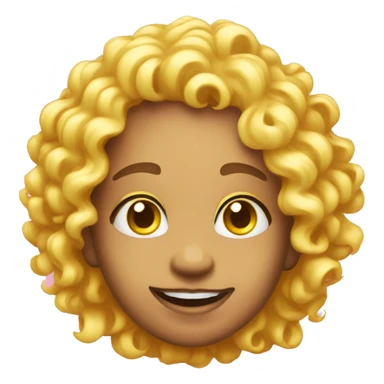 yellow with light pink eyes and curly temp fade and braces sticker