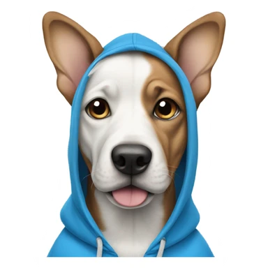 dog wearing a blue hoodie  sticker