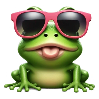 A frog with pig nose nad sunglasses sticker