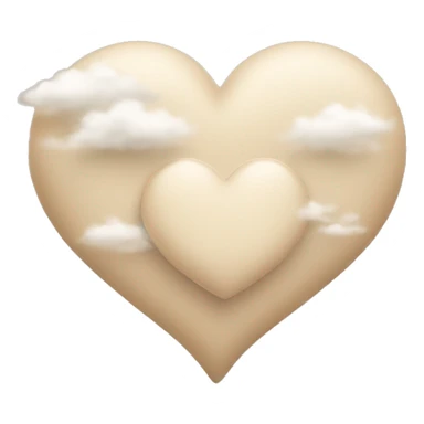 Beige heart with cloud sticker