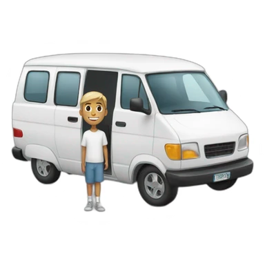 Kids in a white van sticker