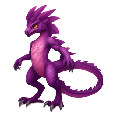 Mauve-maroon-red-violet-colored anthro-raptor-dragonkin-scalie-sona-Fakémon-hybrid with a mane on head and back full body sticker