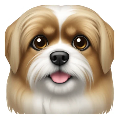 Pomeranian Shih Tzu mix with brown and white coat sticker