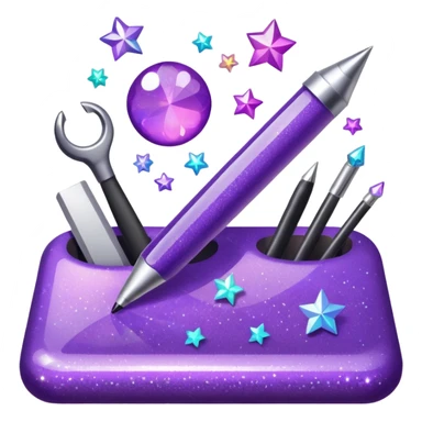 Purple Glitter administrator tools sticker