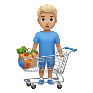 man-with-a-shopping-cart-full-body sticker